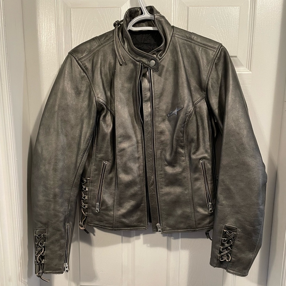 Stella leather riding jacket